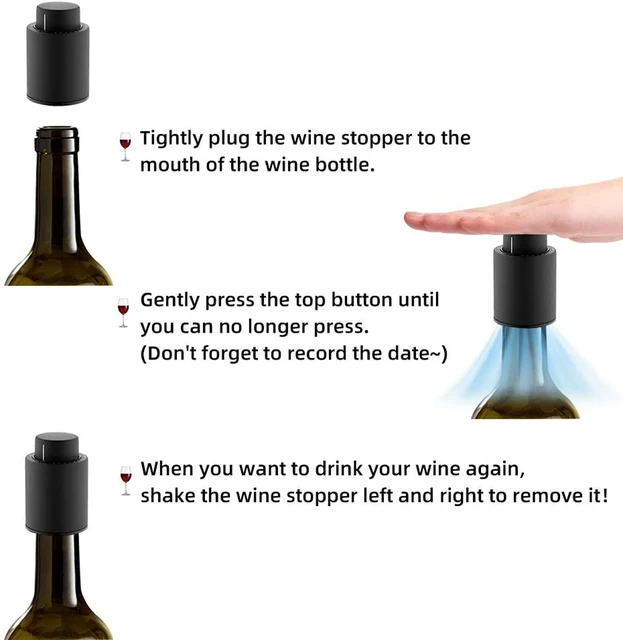 Tappi Sottovuoto Per Bottiglie Di Vino - Confezione Da 10 Pezzi, Riutilizzabili E A Tenuta Stagna - Foto 6