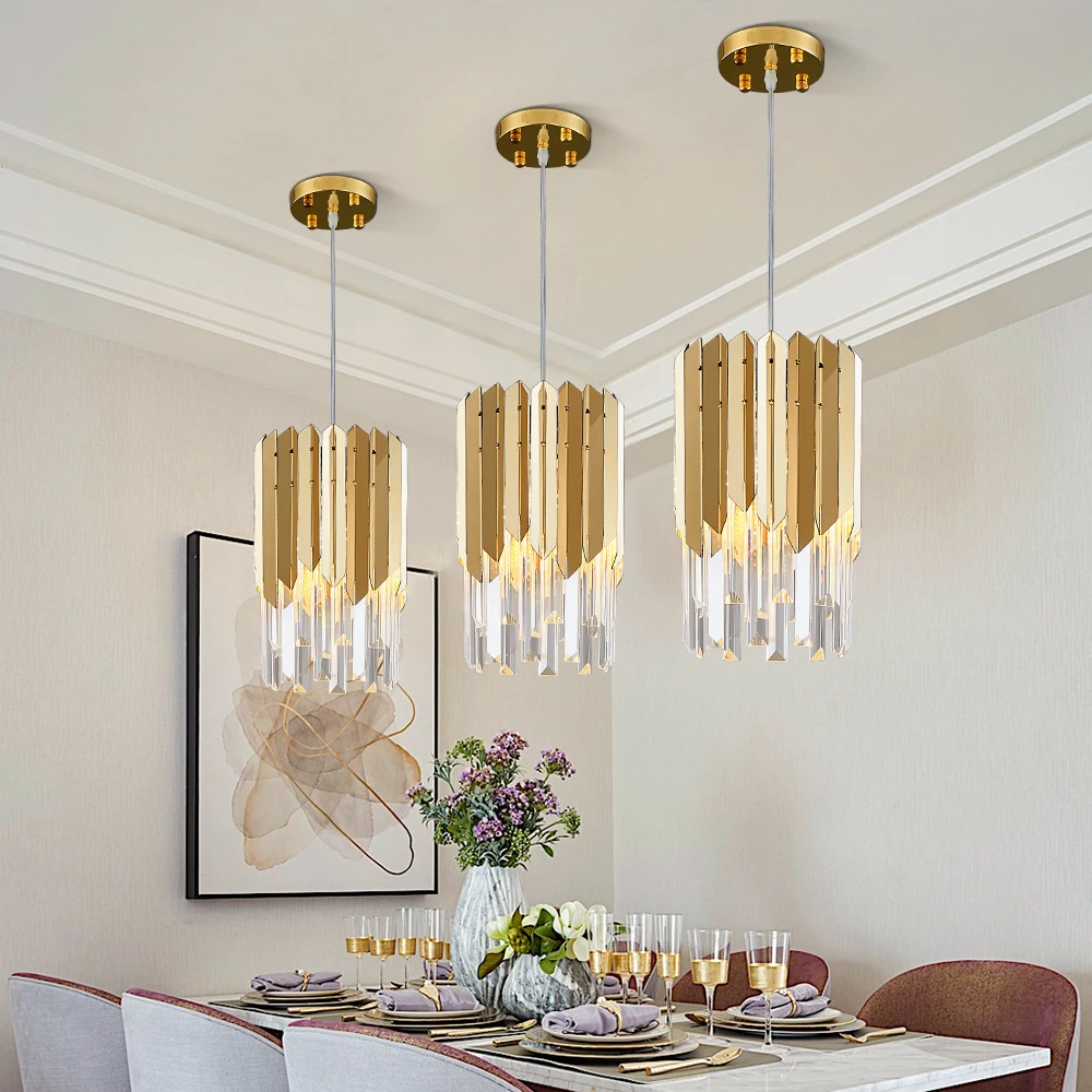 

Маленькая круглая Золотая Хрустальная современная светодиодная люстра k9 для гостиной, кухни, столовой, спальни, прикроватного столика, роскошное комнатное освещение