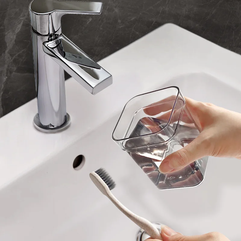 1Set PVC Dust-Proof Toothbrush and Toothpaste Holder with Mouthwash Cup - Household Bathroom Storage Organizer