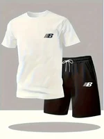 Ensemble de vêtements de sport respirants pour hommes, manches courtes et shorts, léger, confortable, style sportif, fabriqué en Chine 2