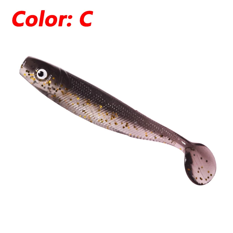 50Pcs 2in T-Tail Soft Fishing Lures Fish Baits Kit for Freshwater and  Saltwater