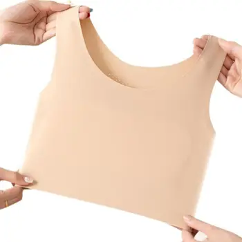 Basic Ice Silk Wireless Bra Slim Ultra-thin Underwear for Women U Neck Lingerie Girls Seamless Bra Female 1