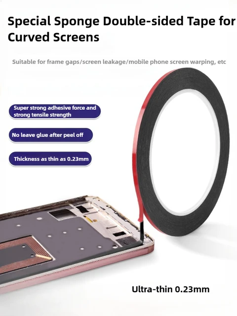 Cinta de esponja de espuma de doble cara para teléfono móvil, adhesivo de pantalla curvada, marco LCD, reparación de cubierta trasera para Samsung y Xiaomi, 0,23mm de espesor