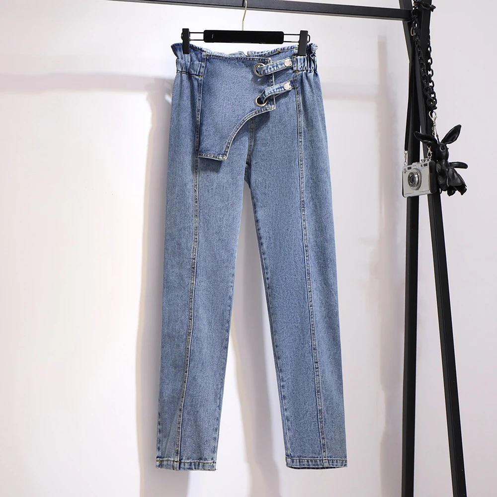 leather pants 300kg oversized women's dress fat sister mm2022 spring jeans are thin, loose and versatile straight tube wide leg pants levis jeans