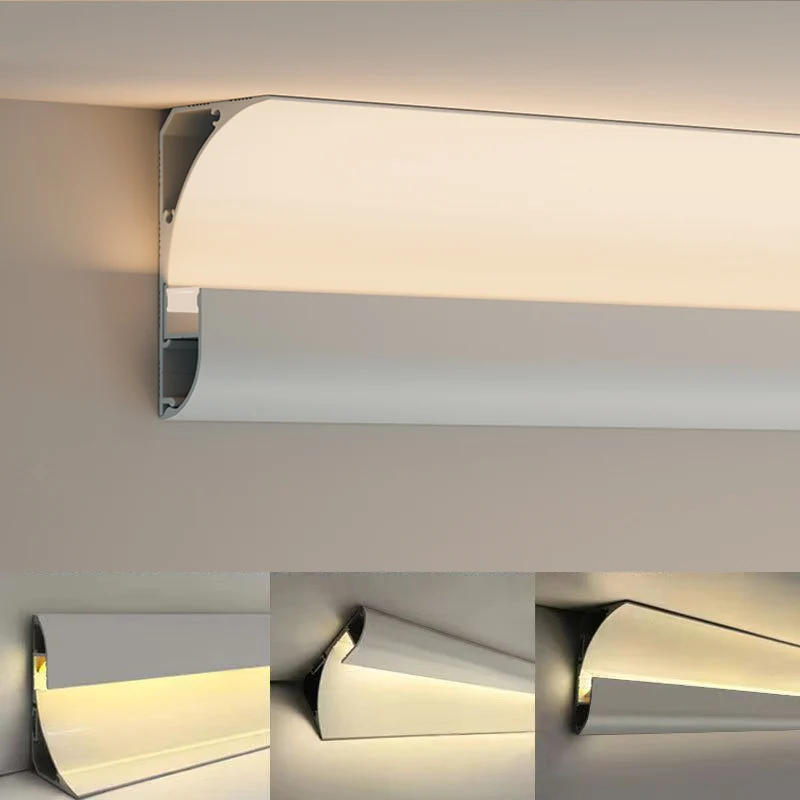 

Led Luminous Aluminum Profile Gypsum Line Light Hard Bar Strip Lighting Top Corner Free Open Linear Lamp Reflective Profile