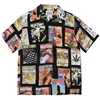 Retro Rayon Print Poster Pattern Hawaii Short Sleeve Shirt Summer Mens Womens Fashion WACKO MARIA Shirt 2