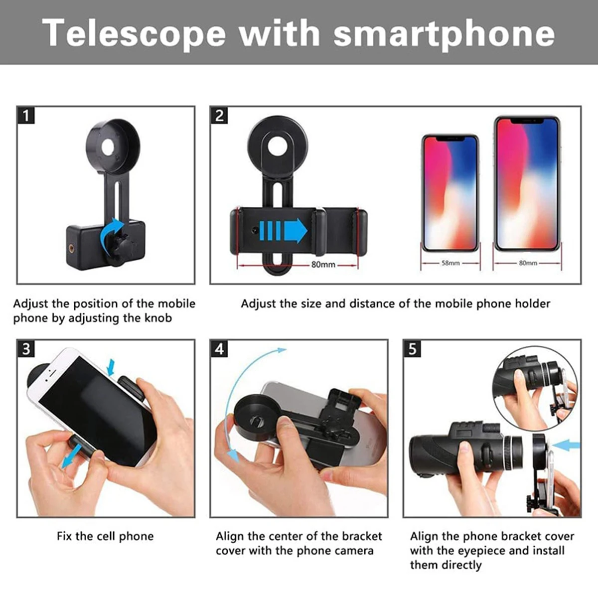 80*100 HD Powerful Monocular Telescope Remote Telescope BAK4 For Hunting Sports Outdoor Camping And Travel 5
