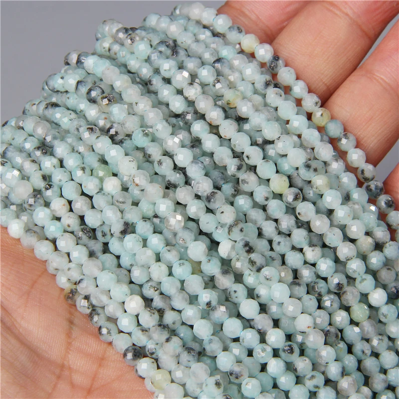 Natural Blue Gemstone Beads for Jewelry Making - Aquamarine, Amazonite, Apatite, Lapis, Turquoise Spacer Beads