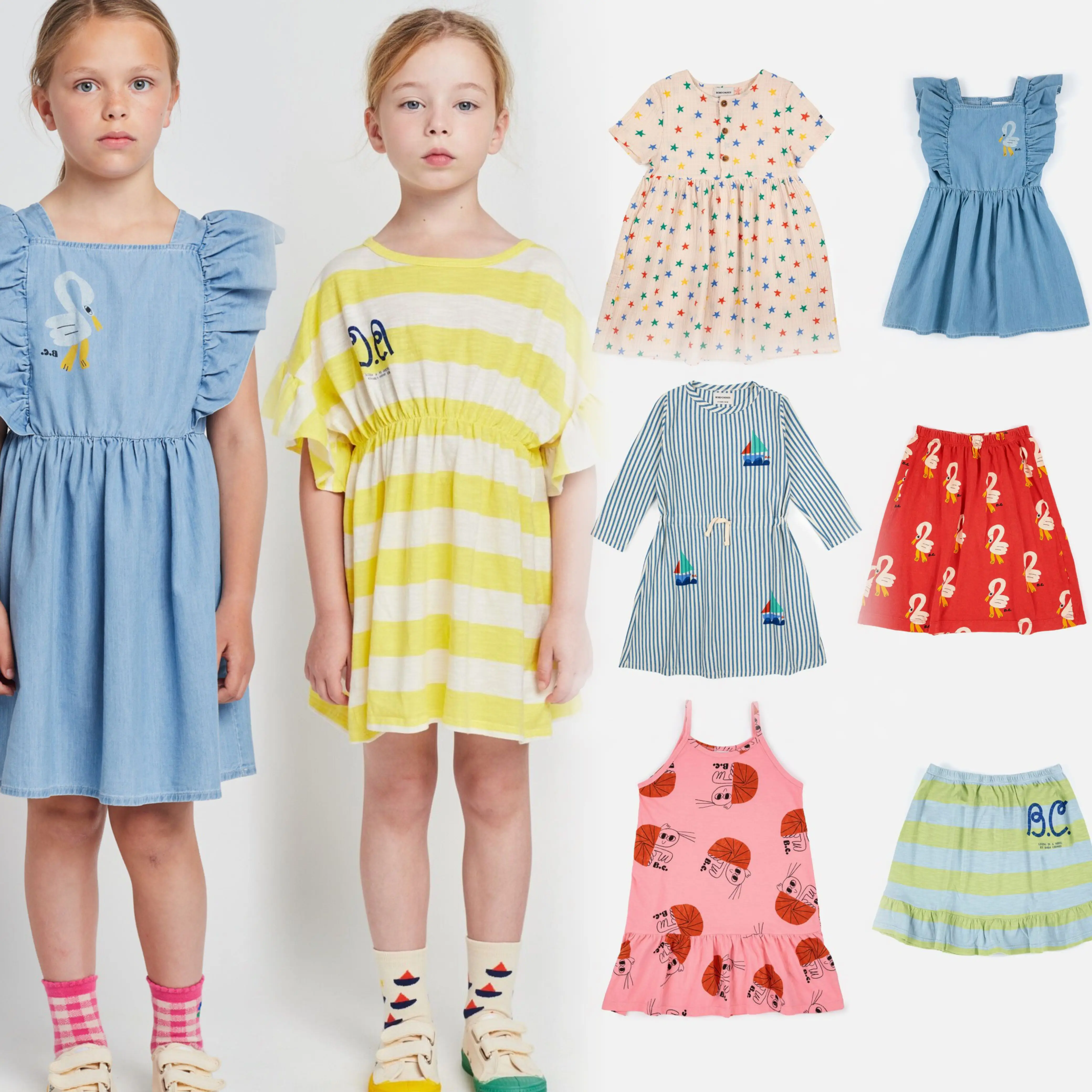 

Kids Dresses 2023 New Summer BC Brand Girls Cute Print Short Sleeve Princess Dress Baby Child Fashion Outwear Clothes's Vestidos