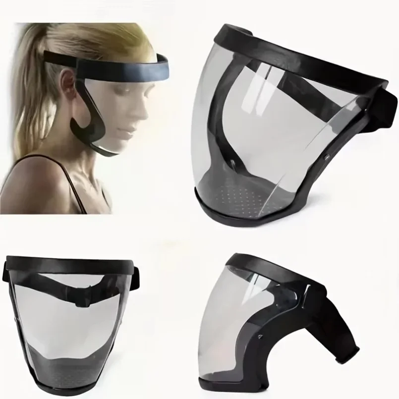 Enhanced Transparent Full-Face Protection Mask with Adjustable Buckle - Reusable, Heat-Resistant Safety Shield