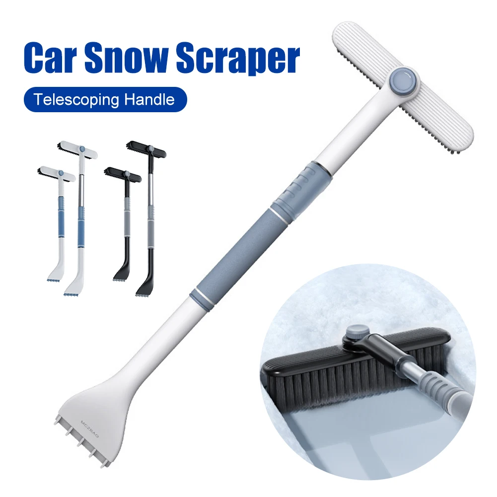 

Car Windshield Window Snow Ice Scraper Cleaning Tool Car Ice Scraper 360 Pivoting Brush Car Snow Shovel With Ergonomic Grip