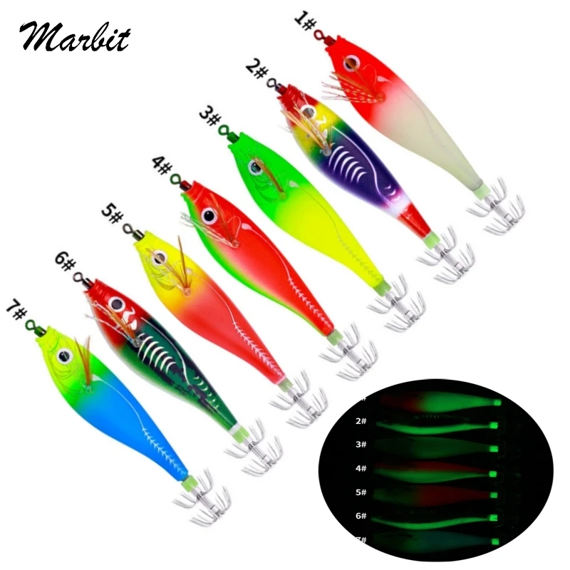 

9,5 см 10 г Светящиеся горизонтальные приманки для кальмара, рыболовная приманка, искусственный крючок для кальмара, искусственная приманка для морской рыбалки, шлэллин