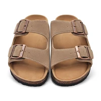 KIDMI Cork Clogs Slippers For Women Cork Footbed Beach Sandals Outdoor Suede Clogs Sandals With Adjustable Buckle Men Sandals - Image 3