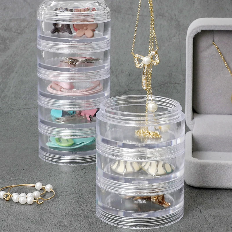 Multilayer MIni Jewelry Storage Box Jewelry Earrings Ring Acrylic Box Jewelry Stand Organizer Boxes Display Rack with Cover