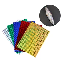 

5pcs 7.3*10cm Lure Reflective Holographic Film Adhesive DIY Lures Stickers Tape Fly Tying Fish Scale Lure Sticker DIY Material