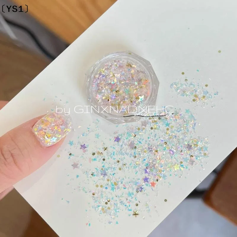 〔YS1〕1박스 하트 스타 컬러풀 네일 글리터 도파민 3D 네일 아트 참 장식 쥬얼리 매니큐어 액세서리