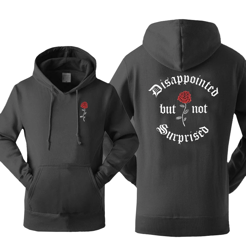 

Disappointed But Not Surprised men Hoodies Simple Casual Streetwear Autumn Aesthetic Sweatshirts Hip Hop Fleece Male Sportswears