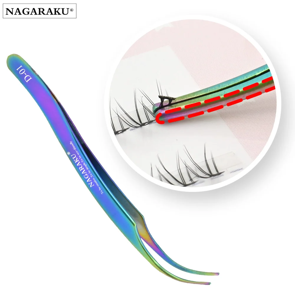 NAGARAKU D01 02 03 04 Lash Cluster Tweezers DIY Lashes Pink Tweezer Volume False Eyelash Extensions Lash Applicator Makeup Tools 3
