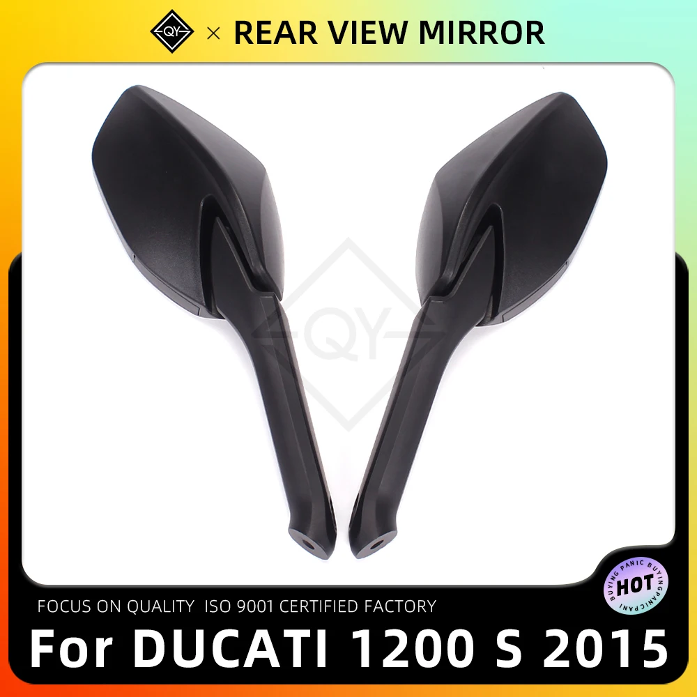 

PKQ Motorcycle Black Rear View Mirror Replacement For Ducati Multistrada 1200 1200 S 2015 2016 2017