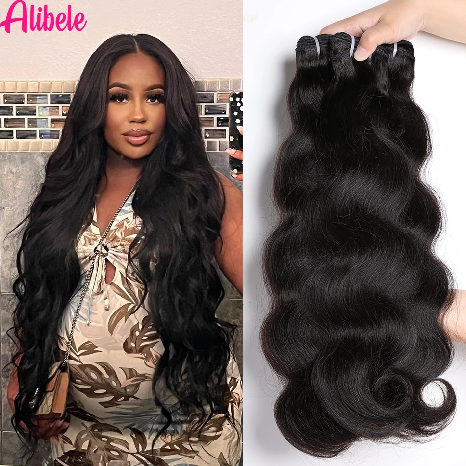 Alibele 12A Grade Body Wave Bundle Deals Malaysia Virgin Hair Weave Bundles Water Wave Bundles Wholesale Bundles Natural Color 1