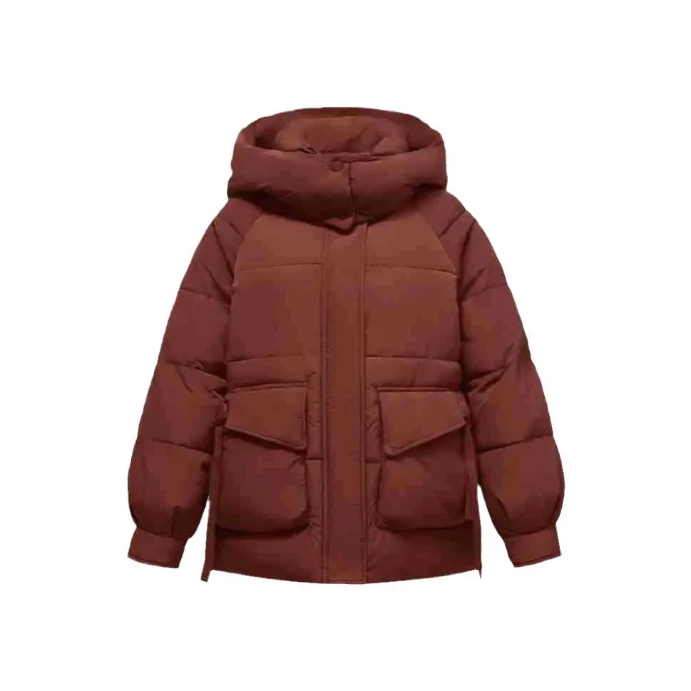Women's Winter Jacket Parka Hoodie Thick Warm Inflatable Down Cotton Coat Windproof Snow Overcoat