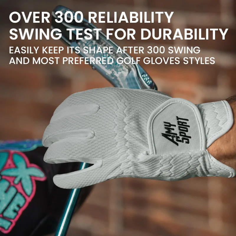 Golf Gloves Men Right Handed Golfer Mens Glove RainGrip Hot Wet Weather Value 1 Pack,All Weather in S M M/L L XL 5