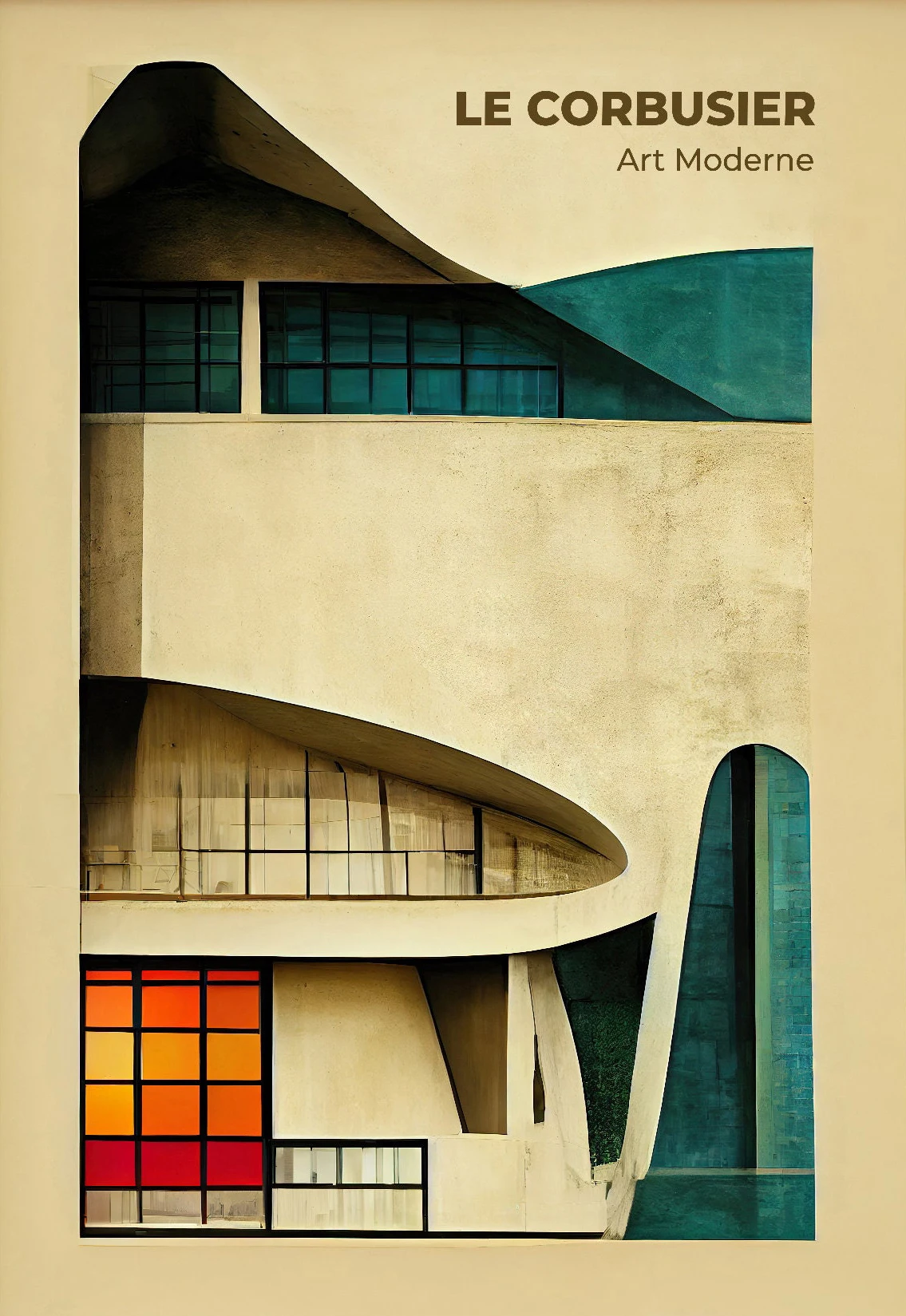 Minimalist Bauhaus Architecture Abstract Canvas Art