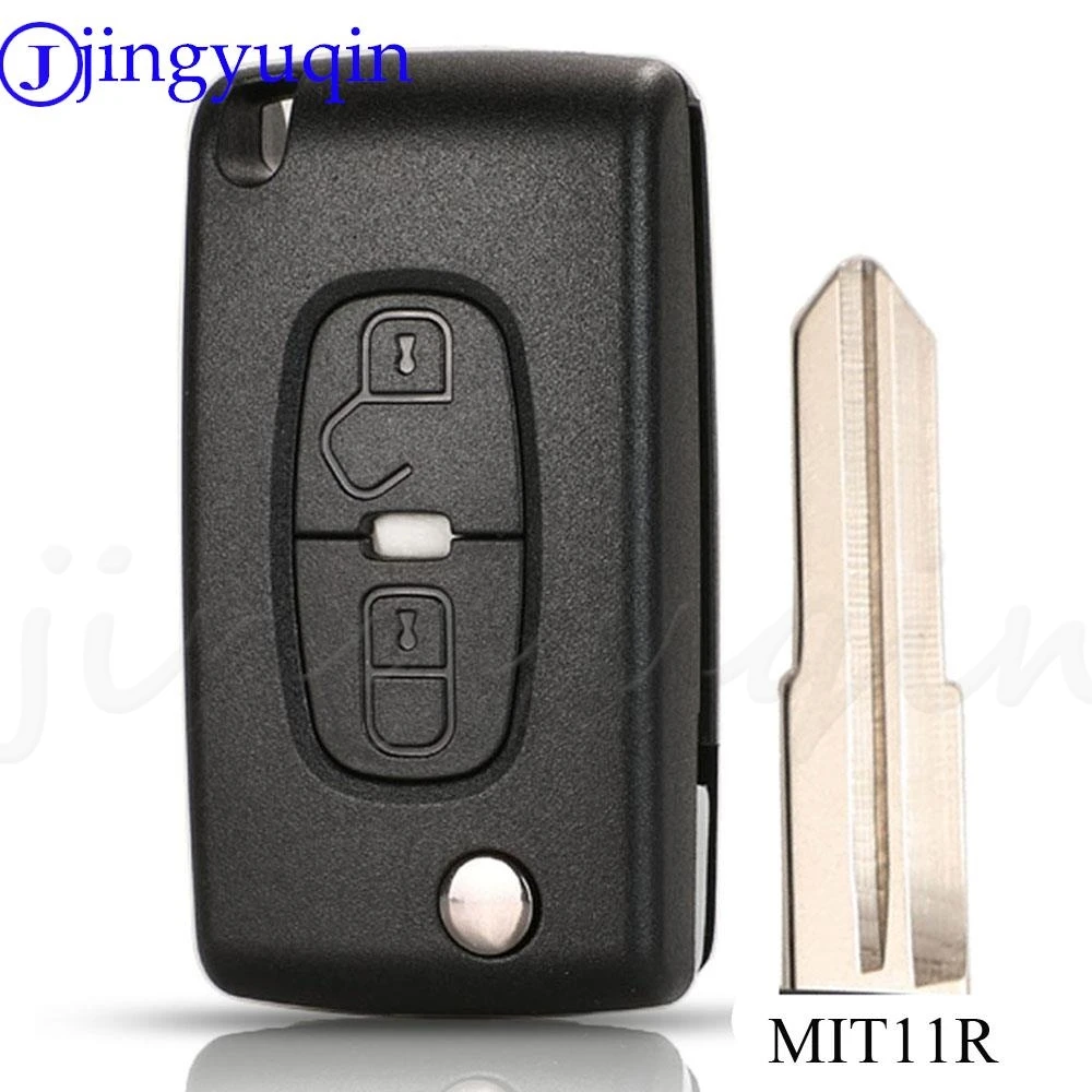 For Peugeot 4007 ET 4008 Citroen C-Crosser C4 Aircross 2 Button Flip Remote Key Case key case key case cover car key shell remote control case cover flip key fob shell Shell Fob MIT-11R Blade CE1731 jingyuqin