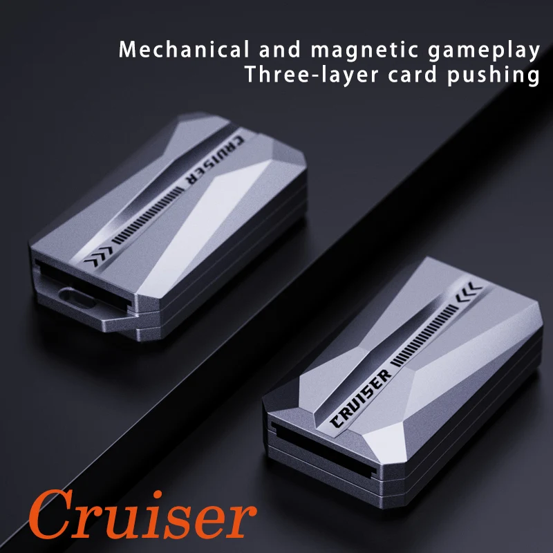 EDC mechanical card-pushing slider, alloy metal fingertip gyro, anti-stress decompression toy, gift for adults and children 4