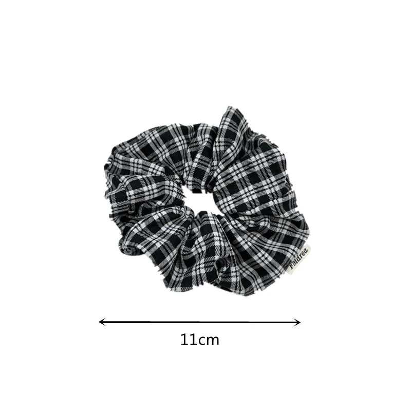 Vintage British Style Plaid Scrunchies - Elastic Hair Accessories and Headdress Ornament