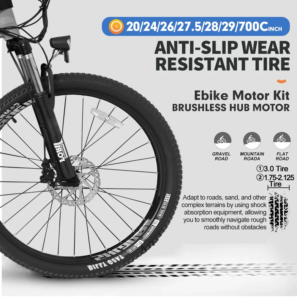 48V 1000W MXUS Ebike Motor Kit Electric Bike 20-29 700C inch Rear Brushless Geared Hub Motor Wheel Dropout LCD display
