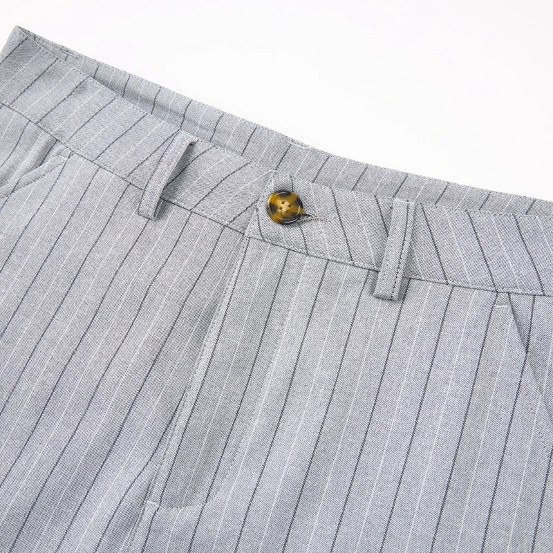 Retro Old Money Ästhetik Gestreifte Weite Hosen Lässige Baggy-Hosen mit Gebogener Form für Männer und Frauen Relaxed Fit Ballon-Hosen – Detail 6