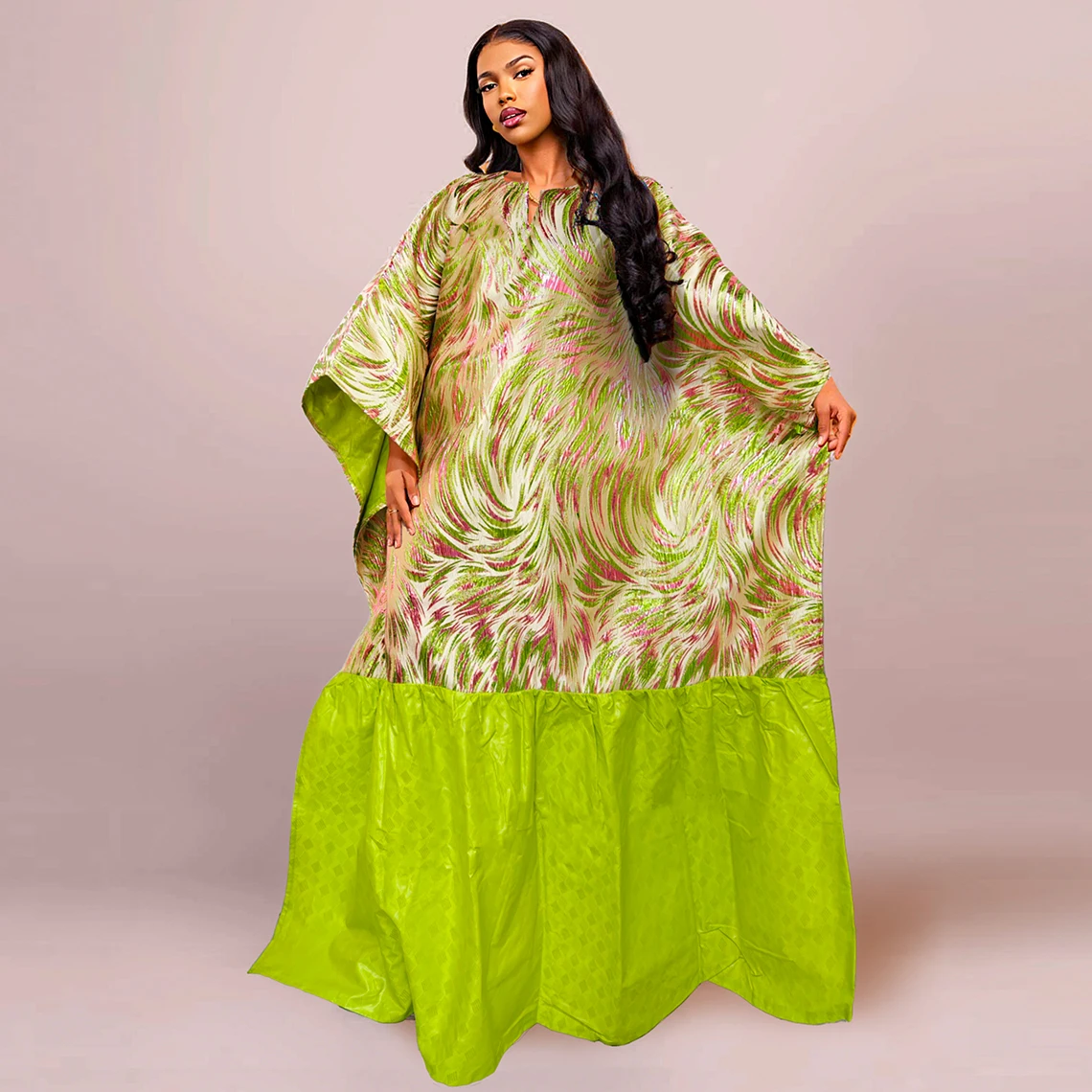 White African Brocade Boubou Dress Party African Dashiki Embroidery and bazin riche Decoration Nigerian Bride Wedding Party Robe 6
