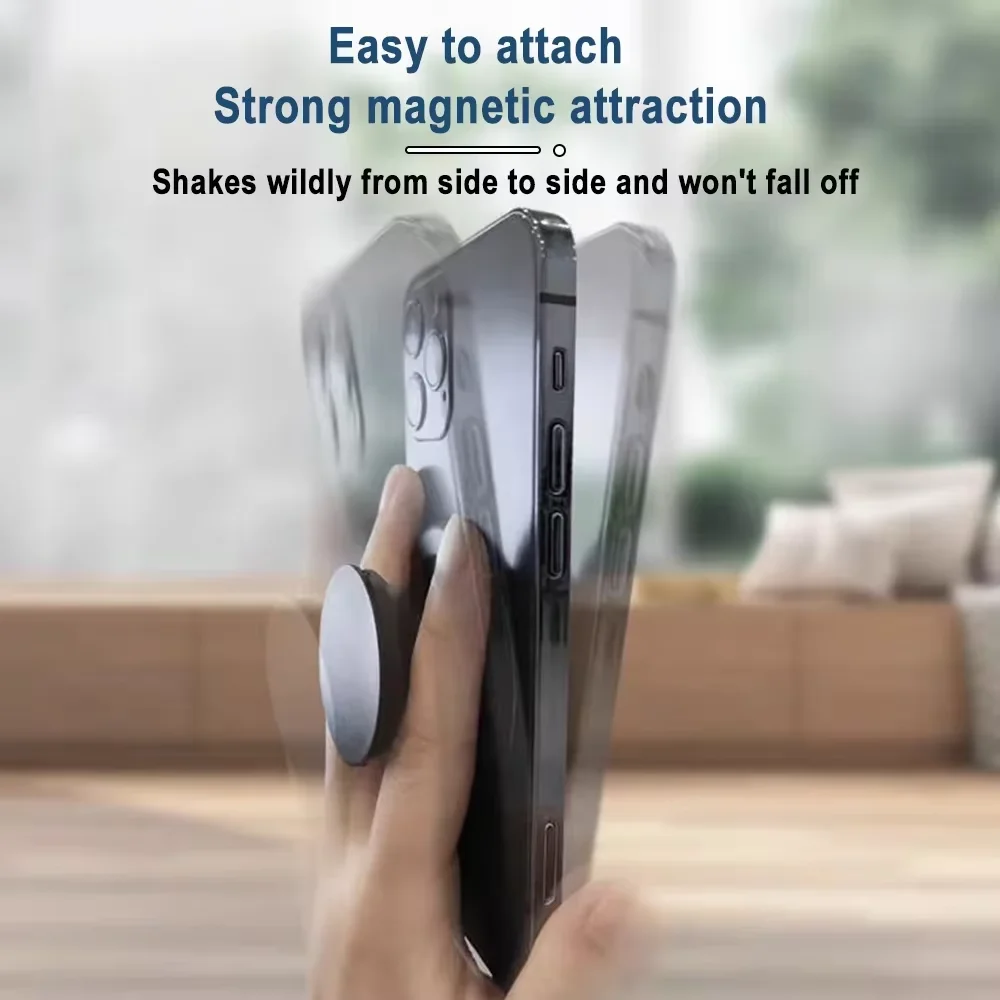 Magnetic Mobile Phone Grip and Stand with Universal Attachment