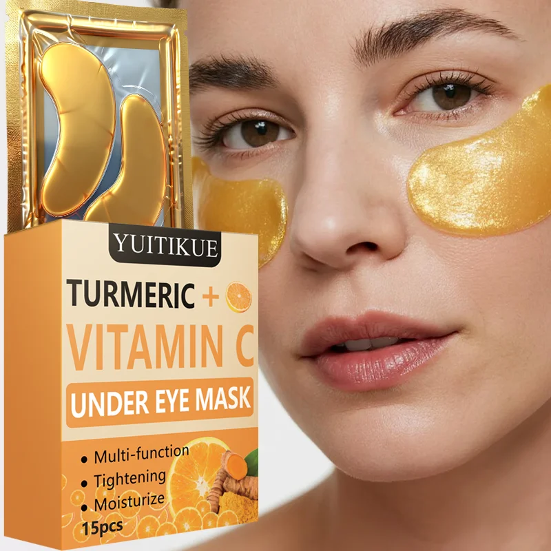 YUITIKUE Turmeric Vitamin C Eye Mask Multi-Functional Tightening Moisturizing 15 Pieces Pack