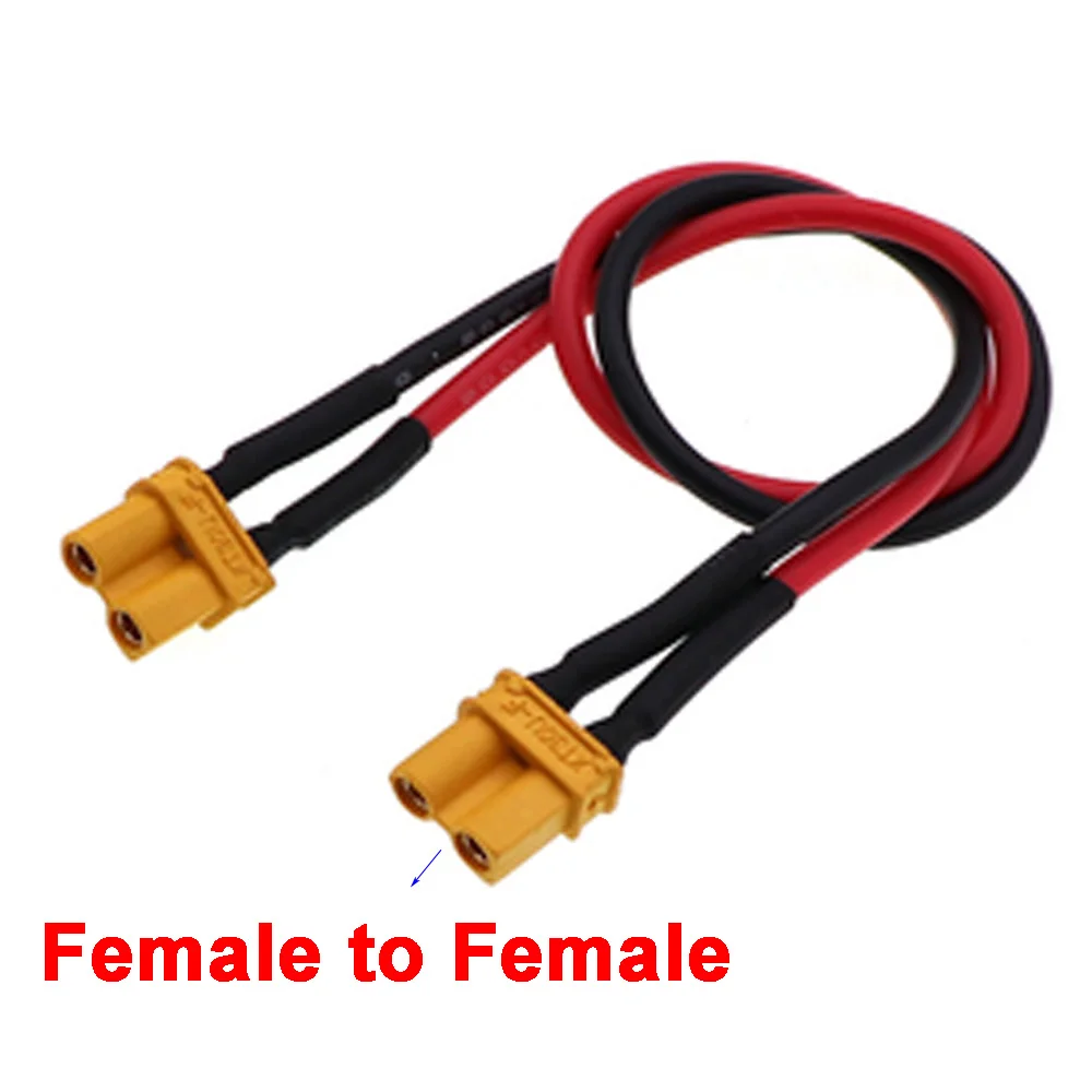 

1pcs 10CM-1M XT30 U-F/M Male to Female Plug Extension Cable Lead Silicone Wire 18AWG Lithium battery plug Connector