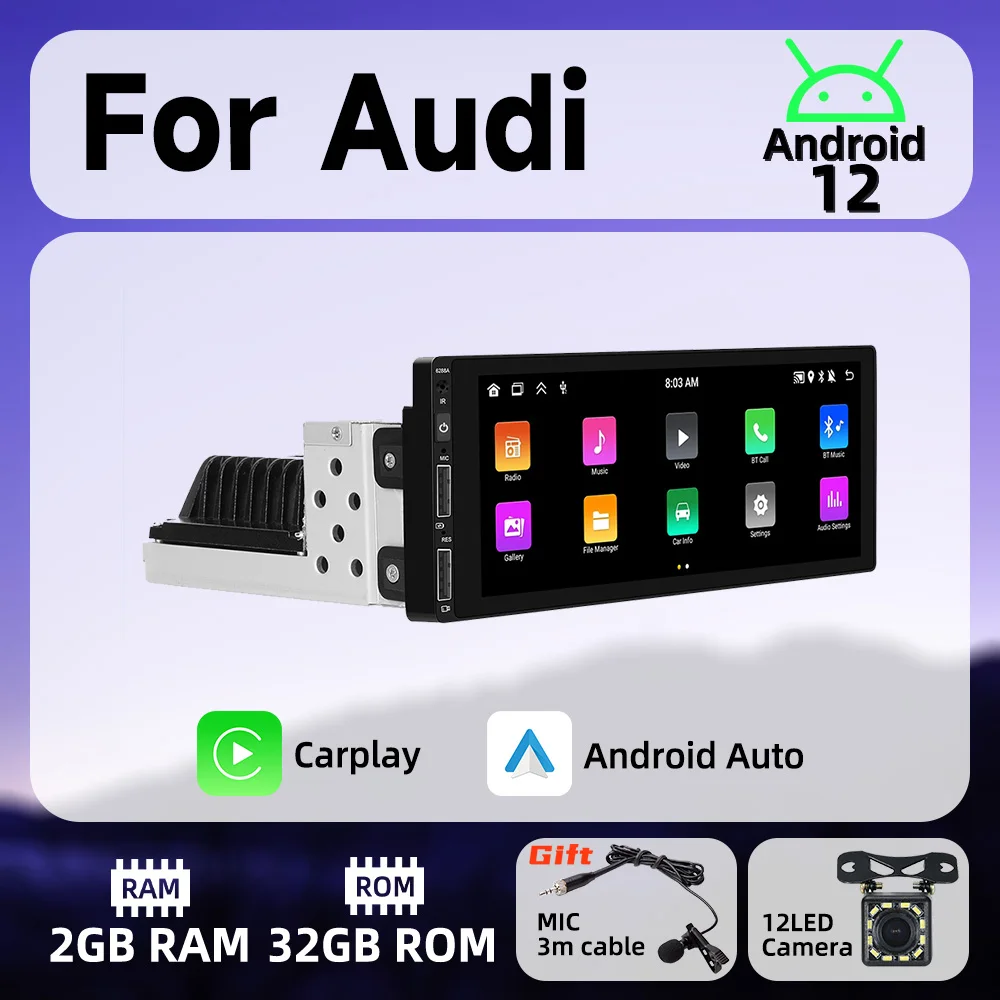 

Android Car Multimedia for Audi 6.9 Inch Screen 1 Din Radio Stereo Head Unit Carplay Android Auto Autoradio GPS Navigation Wifi