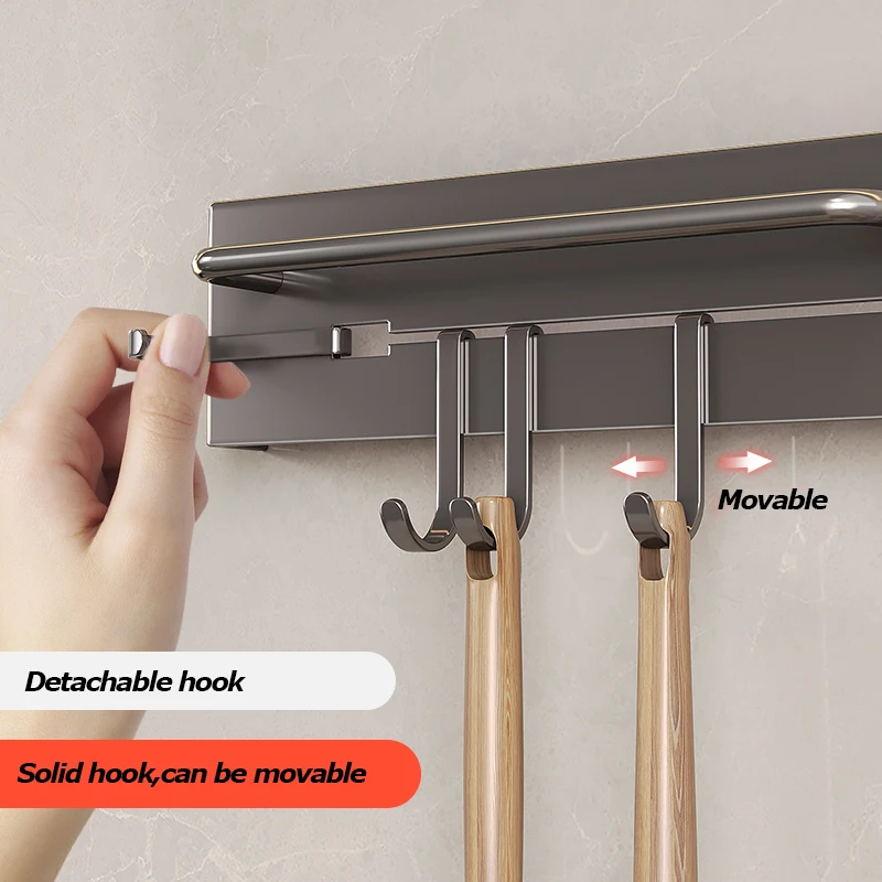 Stainless Steel Cleanup Hanging Spoon Holder Wall Kitchen Storage Supplies Knife Stand Hook Organizer Kitchen Novel Accessories 5