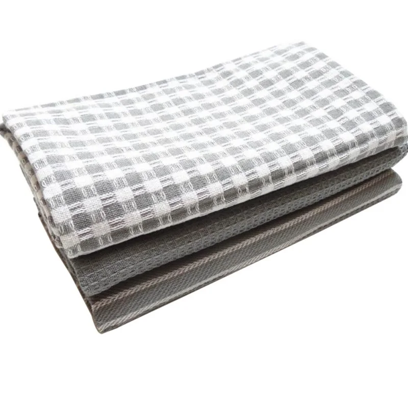 3pcs/lot Cotton Table Napkins Kitchen Waffle Pattern Tea Towel Absorbent Dish Cleaning Towels Cocktail Napkin For Weddings