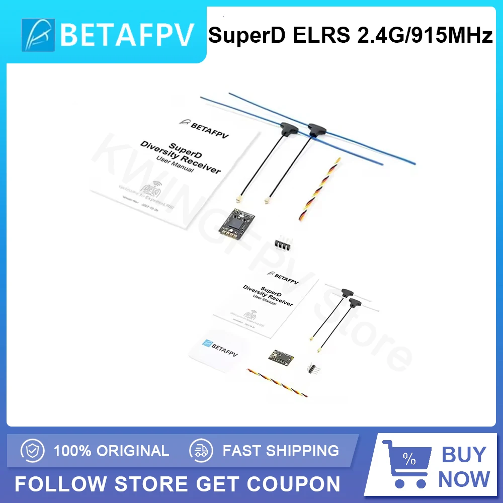 BETAFPV Smile D ELRS Récepteur Diversité 915MHz/2.4G pour Drone FPV