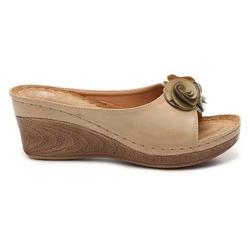 Women New Flower Sandals 2023 Wedge Heels Summer Shoes Women Outdoor Slippers Female Soft Bottom Heeled Sandals Summer Footwear