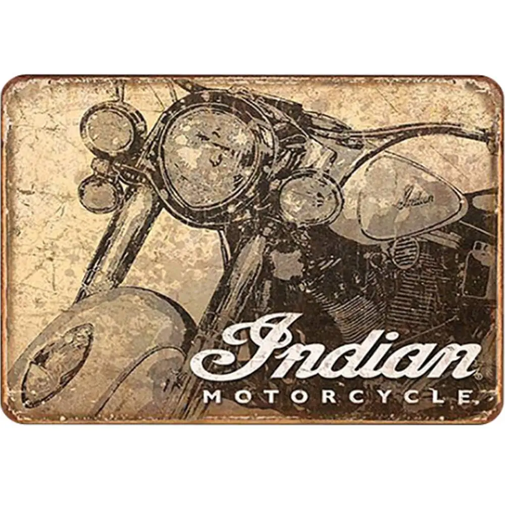 

Retro Design Motorcycle Tin Metal Signs Wall Art|Thick Tinplate Print Poster Wall Decoration for Garage
