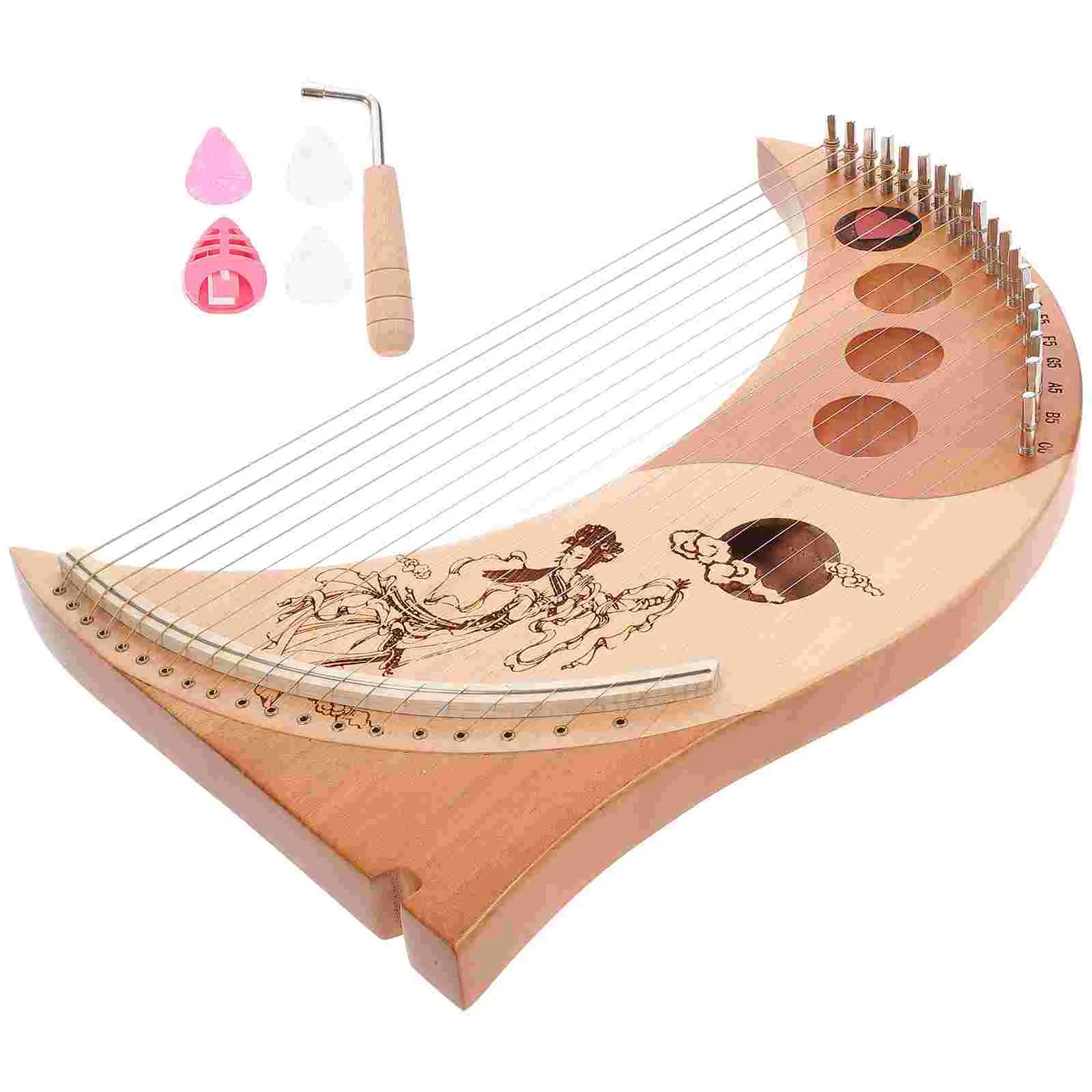 

1 Set Exquisite Special Creative Wood Harp Lyre Harp for Gift Practice Performance