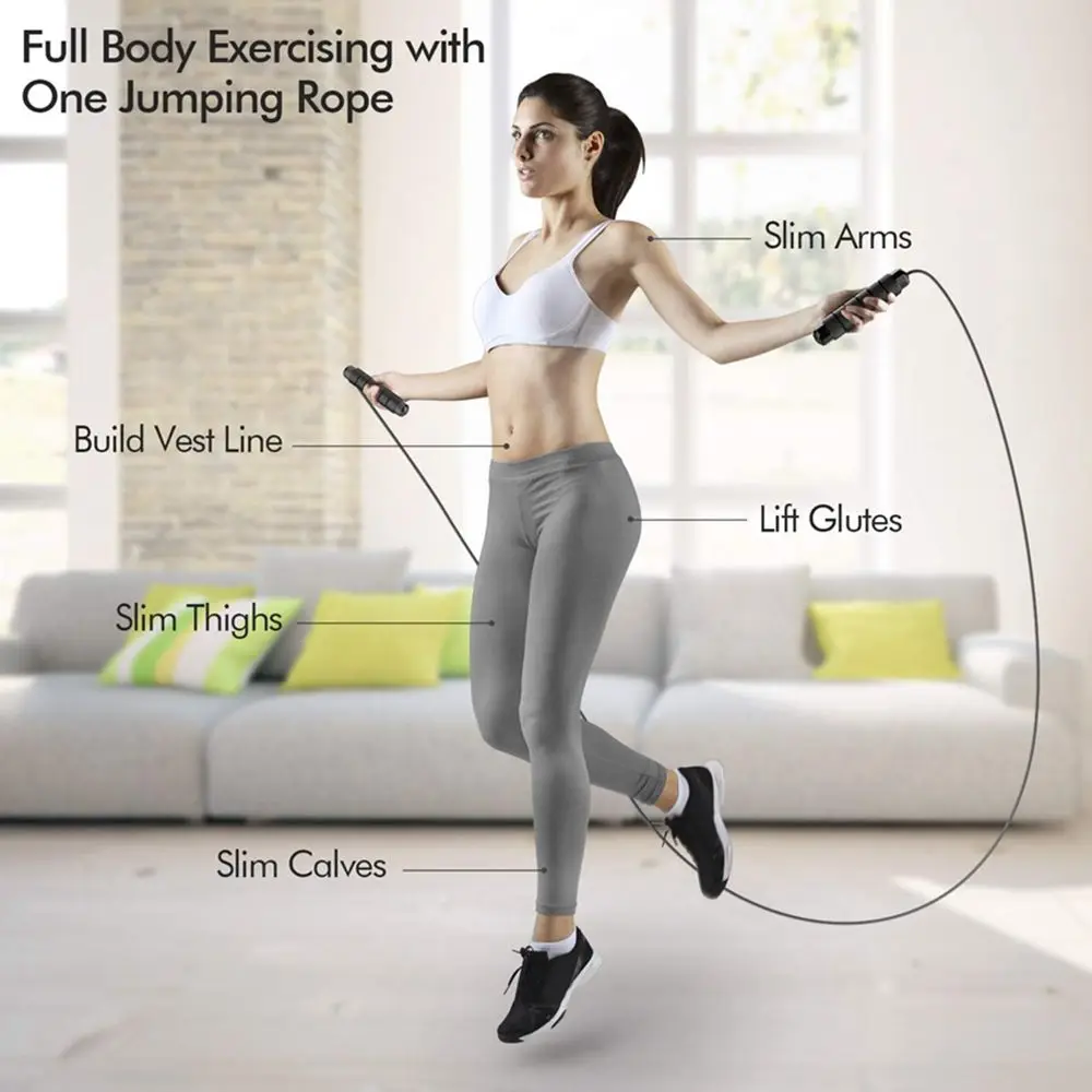 Rapid Speed Jump Rope Steel Wire Skipping Rope with Ball Bearing Adjustable Jumping Fitness Workout Home Sport Equipment jump rope