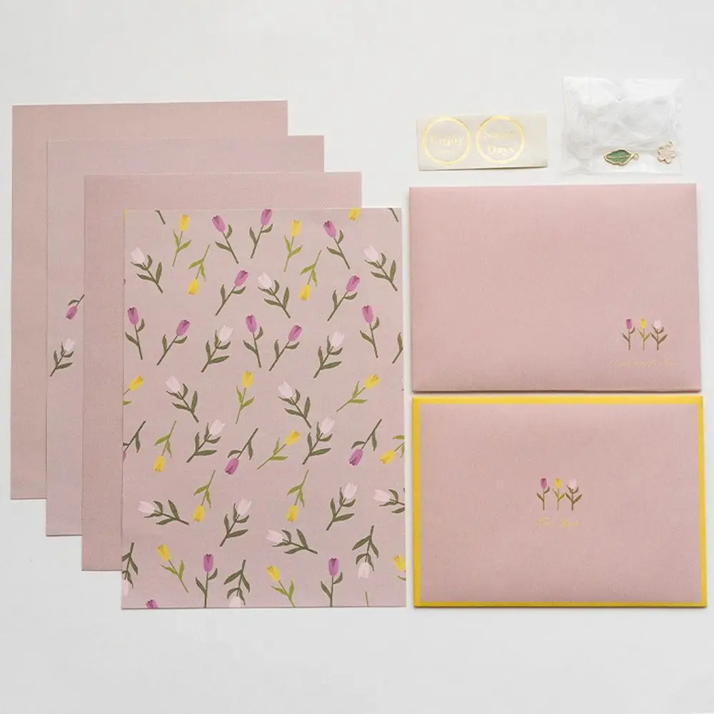 Floral Envelopes & Stationery Set with Stickers – DIY Postcards & Greeting Pads