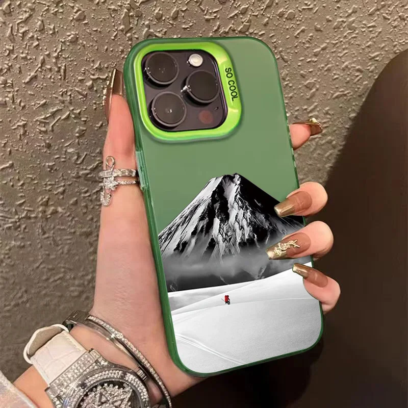 Black Mountain Shockproof Bumper Phone Case - Full Protection Cover