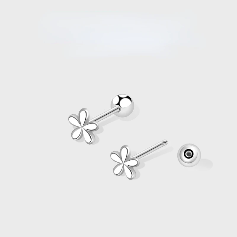 925 Silver Needle Minimalist Cute Flower Small Tragus Stud Earrings for Women Teen Daily Simple Piercing Jewelry Accessories stud earrings