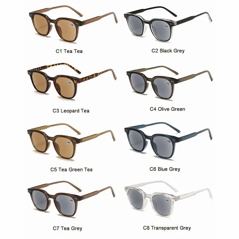 Unisex Classic Frame Outdoor Reading Sunglasses with Presbyopia Adjustment
