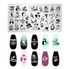 1PCS Halloween Pumpkin Nail Stamping Plates Rectangle Template Stencils Nail Art Stamp Image Plate Manicure Nail Print Tools 2