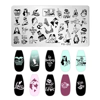 1PCS Halloween Pumpkin Nail Stamping Plates Rectangle Template Stencils Nail Art Stamp Image Plate Manicure Nail Print Tools 2